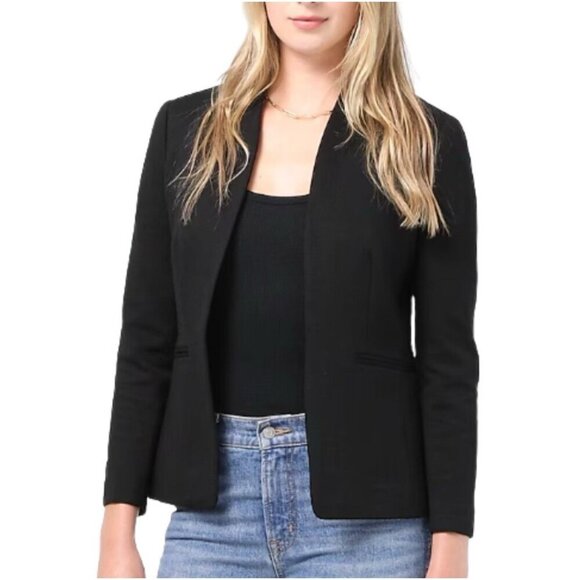 NEW! J.Crew Going-out Blazer Open Front Twill Black SZ 12 - Picture 4 of 16